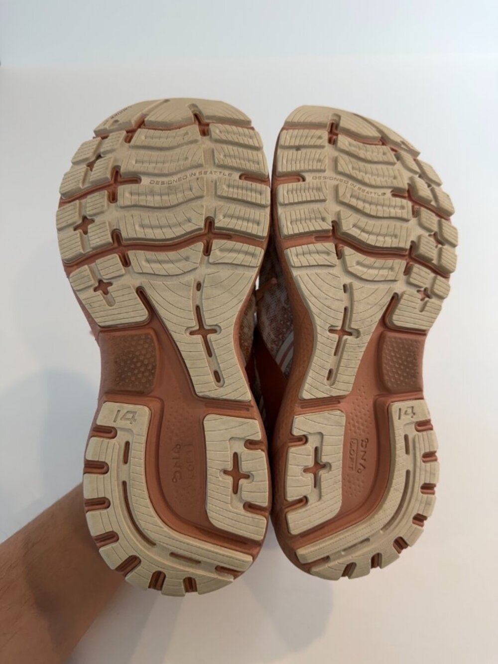 Brooks Women's Ghost 14 Brown Cloud White Coral Pink Running Shoe Size 6 - Picture 12 of 14